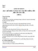 Giáo án GDCD 9 bài 7 Kế thừa và phát huy truyền thống tốt đẹp của dân tộc | Lớp 9 - Ôn Luyện