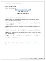 Đề cương ôn tập công nghệ 9 học kì 1 năm học 2018 – 2019 trường THCS Thăng Long