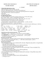 Đề cương ôn tập hóa 8 học kì 1 năm học 2018 – 2019 trường THCS Thanh Quan