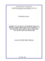 luận án tiến sĩ nghiên cứu sử dụng cát đỏ bình thuận và tro bay nhiệt điện vĩnh tân làm móng và mặt đường giao thông nông thôn khu vực duyên hải nam trung bộ 