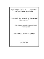 Tóm tắt luận án Tiến sĩ Luật học: Chức năng công tố trong tố tụng hình sự Việt Nam và Đức