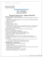 Đề cương ôn tập tiếng anh 6 học kì 1 năm học 2018 – 2019 trường THCS Thăng Long