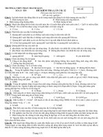 Đề thi thử giữa kì 2 môn Vật lý lớp 12 năm 2020 - 2021 có đáp án | Lớp 12, Vật lý - Ôn Luyện