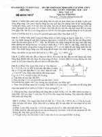 Đề thi - đáp án HSG khối 9 môn Lý 2018-2019