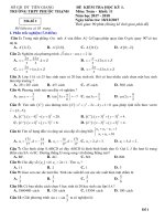 Đề kiểm tra học kì 1 môn Toán lớp 11 năm học 2017-2018 – Trường THPT Phước Thạnh (Mã đề 01)
