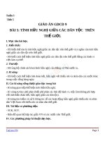 Giáo án GDCD 9 bài 5 Tình hữu nghị giữa các dân tộc trên thế giới | Lớp 9 - Ôn Luyện