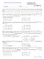 Đề kiểm tra 1 tiết môn toán lớp 12 năm 2018 trường THPT chuyên lê thánh tông mã 3 | Toán học, Lớp 12 - Ôn Luyện