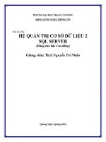 Hệ Quản trị Cơ sở dữ liệu 2 SQL Server