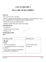 Giáo án Đạo đức 4 bài 14 Bảo vệ môi trường | Lớp 4 - Ôn Luyện