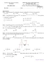 Đề kiểm tra chất lượng học kỳ 2 môn toán lớp 12 năm 2018 trường THPT trần kỳ phong mã a | Toán học, Lớp 12 - Ôn Luyện