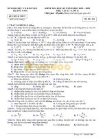 Đề thi học kì 1 môn Vật lý lớp 11 sở Quảng Nam có đáp án - Mã 201 | Vật Lý, Lớp 11 - Ôn Luyện