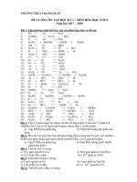 Đề cương ôn tập hóa 8 học kì 1 năm học 2017 – 2018 trường THCS Thanh Quan