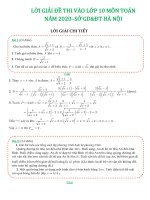 LỜI GIẢI CHI TIẾT đề THI TOÁN vào 10 năm 2020 sở hà nội mới 