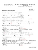 Đề thi 24 tuần Toán 10 năm 2017 – 2018 trường THPT Nam Lý – Hà Nam | Toán học, Lớp 10 - Ôn Luyện