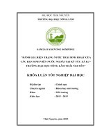 Đánh Giá Hiện Trạng Nước Thải Sinh Hoạt Của Các Bạn Sinh Viện Nước Ngoài Tại KTX