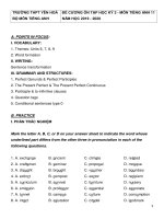 Đề cương ôn tập học kì 2 Tiếng Anh lớp 11 THPT Yên Hòa - Đề cương số 2 | Tiếng Anh, Lớp 11 - Ôn Luyện