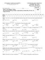 Đề kiểm tra chương 3 môn toán năm 2017 lớp 11 trường thpt bùi thị xuân mã 330 | Toán học, Lớp 11 - Ôn Luyện