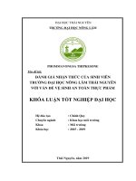 Đánh Giá Nhận Thức Của Sinh Viên Trường Đại Học Nông Lâm Thái Nguyên Với Vấn Đề Vệ Sinh