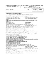 Đề kiểm tra giữa học kì 2 môn địa lý lớp 10 năm 2018 trường thpt phú bài mã 1 | Lớp 10, Địa lý - Ôn Luyện