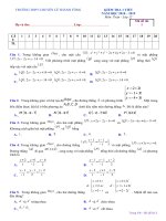 Đề kiểm tra 1 tiết môn toán lớp 12 năm 2018 trường THPT chuyên lê thánh tông mã 1 | Toán học, Lớp 12 - Ôn Luyện