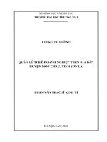 luận văn thạc sĩ quản lý thuế doanh nghiệp trên địa bàn huyện mộc châu, tỉnh sơn la 
