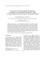 Assessment of training quality management according to 