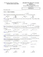 Bài kiểm tra có học kỳ 2 môn Toán lớp 12 trường THPT Lê quý đôn năm học 2016 - 2017 | Toán học, Lớp 12 - Ôn Luyện
