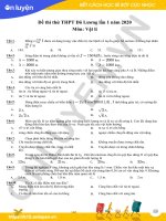 Đề thi thử THPT Đô Lương lần 1 2020 môn Vật lí | Đề thi đại học, Vật lý - Ôn Luyện