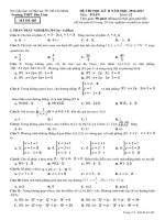 Bài kiểm tra học kỳ 2 môn Toán lớp 12 trường THPT TPhú Lâm năm học 2016 - 2017 mã 485 | Toán học, Lớp 12 - Ôn Luyện