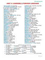 Từ vựng và bài tập unit 4 learning a foreign language môn tiếng anh lớp 9 của mr sanh english | Tiếng Anh, Lớp 9 - Ôn Luyện