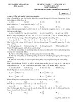 Đề kiểm tra chất lượng học kì 1 môn Toán lớp 11 năm học 2018-2019 – Sở Giáo dục và Đào tạo Bắc Giang (Mã đề 111)