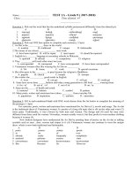 Đề kiểm tra 1 tiết Tiếng Anh lớp 9 - Đề số 7 | Tiếng Anh, Lớp 9 - Ôn Luyện