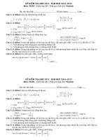 Bài kiểm tra có đáp án chi tiết học kỳ 2 môn Toán lớp 11 trường THPT Lê minh xuân năm học 2016 - 2017 | Toán học, Lớp 11 - Ôn Luyện