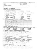 Đề kiểm tra 1 tiết test 2 có đáp án môn tiếng anh lớp 9 | Tiếng Anh, Lớp 9 - Ôn Luyện