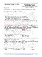 Đề kiểm tra 1 tiết môn hóa học lớp 11 sở GDĐT cần thơ lần 2 mã 105 | Lớp 11, Hóa học - Ôn Luyện