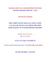 Phát triển nguồn nhân lực chất lượng cao ngành thương mại trong hội nhập kinh tế quốc tế ở thành phố hồ chí minh 