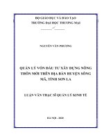 luận văn thạc sĩ quản lý vốn đầu tư xây dựng nông thôn mới trên địa bàn huyện sông mã, tỉnh sơn la 