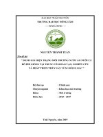 Đánh Giá Hiện Trạng Môi Trường Nước Ao Cá Rô Phi Giống Tại Trung Tâm Đào Tạo, Nghiên Cứu