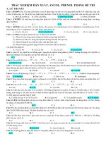 Bài tập trắc nghiệm có đáp án về dẫn xuất ancol phenol trong đề thi đại học môn hóa học | Lớp 11, Hóa học - Ôn Luyện