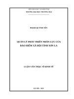 luận văn thạc sĩ quản lý phát triển nhân lực của bảo hiểm xã hội tỉnh sơn la 