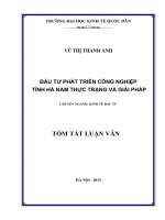 Đầu tư phát triển công nghiệp tỉnh Hà Nam thực trạng và giải pháp