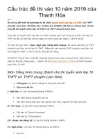 Cấu trúc đề thi vào lớp 10 môn tiếng anh năm 2019 sở GDĐT thanh hóa | Tiếng Anh, Lớp 9 - Ôn Luyện