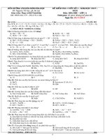 Đề kiểm tra 1 tiết môn hóa học lớp 11 năm 2019 của thạc sĩ hồ vĩnh đức mã 1 | Lớp 11, Hóa học - Ôn Luyện