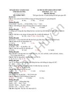 Đề và đáp án thi vào 10 môn hóa tỉnh hải dương 