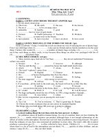 Đề kiểm tra học kì 2 Tiếng Anh lớp 9 - Đề số 1 | Tiếng Anh, Lớp 9 - Ôn Luyện