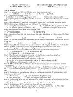 Đề cương ôn tập học kì 2 môn sinh học lớp 10 trường thpt vũ lễ | Lớp 10, Sinh học - Ôn Luyện