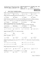 Bài kiểm tra học kỳ 2 môn Toán lớp 12 trường THPT Hoa sen năm học 2016 - 2017 mã 211 | Toán học, Lớp 12 - Ôn Luyện