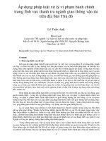 Áp dụng pháp luật xử lý vi phạm hành chính trong lĩnh vực thanh tra ngành giao thông vận tải trên địa bàn Thủ đô