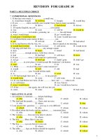 Ôn tập Tiếng Anh lớp 10 trường THPT Thành Nhân có đáp án | Tiếng Anh, Lớp 10 - Ôn Luyện