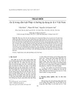 Án lệ trong dân luật Pháp và hướng áp dụng án lệ ở Việt Nam